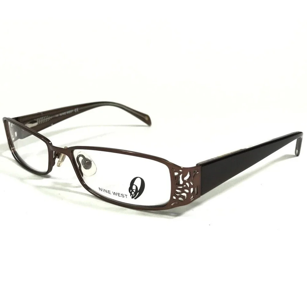 Nine West Eyeglasses Frames NW420 01R9 Brown Rectangular Full Rim 51-16-135